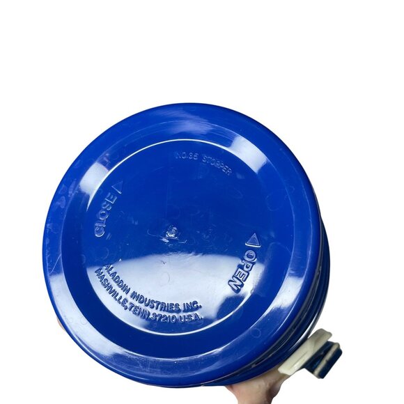 VTG 1984 Los Angeles Olympics‎ Aladdin Thermos 1 QT with Strap White Blue Red - Picture 9 of 11